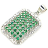 2.2g Pink Tanzanite Pendant with Emerald CZ, 925 Sterling Silver