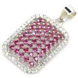 Lovely Pink Tourmaline Turquoise Peridot CZ 925 Silver Pendant