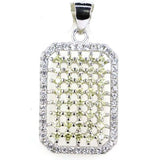 Lovely Pink Tourmaline Turquoise Peridot CZ 925 Silver Pendant