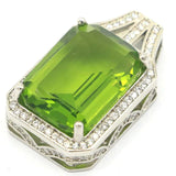Green Peridot CZ Silver Pendant for Daily Wear