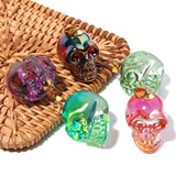 Multicolor Glass Skull Pendant for Jewelry Making