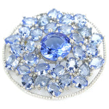Big Violet Tanzanite CZ 925 Solid Sterling Silver Pendant