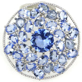Big Violet Tanzanite CZ 925 Solid Sterling Silver Pendant