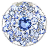 Big Violet Tanzanite CZ 925 Solid Sterling Silver Pendant