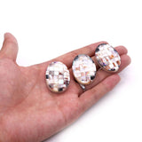 Natural Shell Splice Oval Mosaic Pendant for Jewelry Making