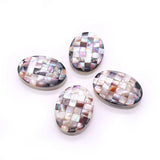 Natural Shell Splice Oval Mosaic Pendant for Jewelry Making