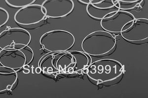 500pcs Silver Plated Earring Hoops 28x25MM Big Round Loop Circle Ear Hook