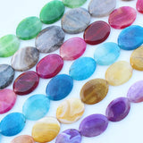 Multi-Color Agates Oval Beads 8pcs for DIY Jewelry Making