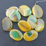 Multi-Color Agates Oval Beads 8pcs for DIY Jewelry Making