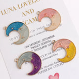 40Pcs Mix Styles KC Alloy Metal Moon Pendants for Jewelry Making