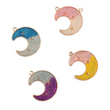 40Pcs Mix Styles KC Alloy Metal Moon Pendants for Jewelry Making