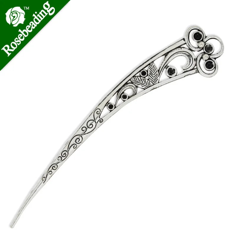 Antique Silver Plated Hair Stick, Metal Hair Stick/Accessories