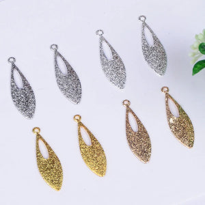 100pcs Silver Frosted Drop Charms for Necklace Pendant DIY Jewelry Making