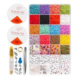 3MM Rainbow Seed Beads Kit Small Craft Beads for DIY Jewelry Making Set
