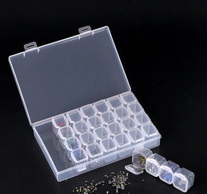28 Grid Plastic Box Jewelry Storage Display Case