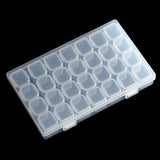 28 Grids Pink Clear Storage Box Jewelry Findings Compartment Organizer
