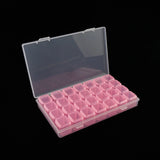 28 Grids Pink Clear Storage Box Jewelry Findings Compartment Organizer