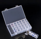 28 Grids Pink Clear Storage Box Jewelry Findings Compartment Organizer