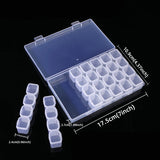 28 Grids Storage Box Separate Slots Nail Rhinestone Beads Organizer Case
