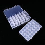 28 Grids Storage Box Separate Slots Nail Rhinestone Beads Organizer Case