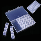 28 Grids Storage Box Separate Slots Nail Rhinestone Beads Organizer Case