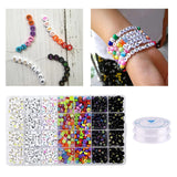 28 Round Alphabet Beads Letter Charms for Jewelry Making