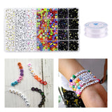28 Round Alphabet Beads Letter Charms for Jewelry Making