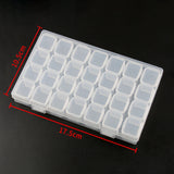 28 Grids Plastic Storage Box Adjustable Container for Jewelry Rectangle Case