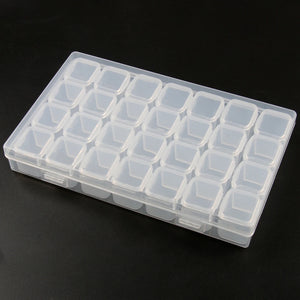 28 Grids Plastic Storage Box Adjustable Container for Jewelry Rectangle Case