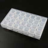 28 Grids Plastic Storage Box Adjustable Container for Jewelry Rectangle Case