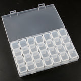 28 Grids Plastic Storage Box Adjustable Container for Jewelry Rectangle Case