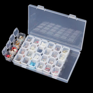 Adjustable Transparent Jewelry Plastic Box for Rings Earrings Beads Storage