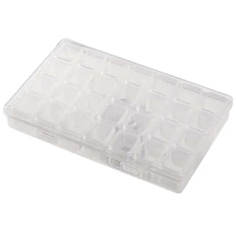 28 Slot Clear Plastic Display Storage Box Beads Diamond Painting Accessory Case