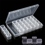 28 Slot Clear Plastic Display Storage Box Beads Diamond Painting Accessory Case