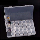 28 Slot Clear Plastic Display Storage Box Beads Diamond Painting Accessory Case