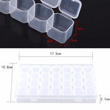 28 Slots Clear Plastic Storage Box Nail Art Rhinestone Jewelry Beads Organizer