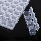 28 Slots Clear Plastic Storage Box Nail Art Rhinestone Jewelry Beads Organizer
