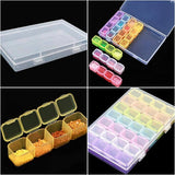 28 Slots Clear Plastic Storage Box Nail Art Jewelry Beads Display Case