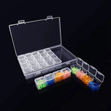 28 Slots Clear Plastic Storage Box Nail Art Jewelry Beads Display Case