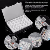28 Slots Clear Plastic Storage Box Nail Art Jewelry Beads Display Case