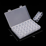 28 Slots Clear Plastic Storage Box Nail Art Jewelry Beads Display Case