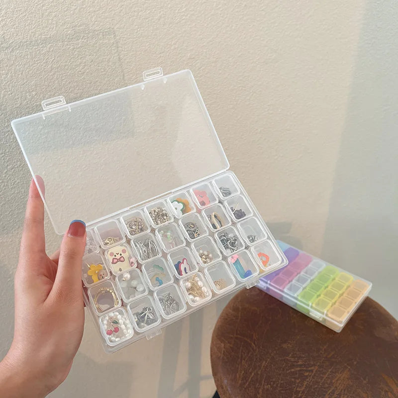 28-grid Jewelry Box Dust-proof Plastic Storage Large Capacity