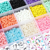 Glass Seed Beads Kit Letter Pearls Alloy Shell Beads for DIY Jewelry Making