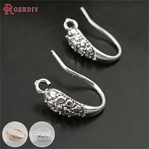 10PCS 15MM Antique Brass Earring Hook Jewelry Findings