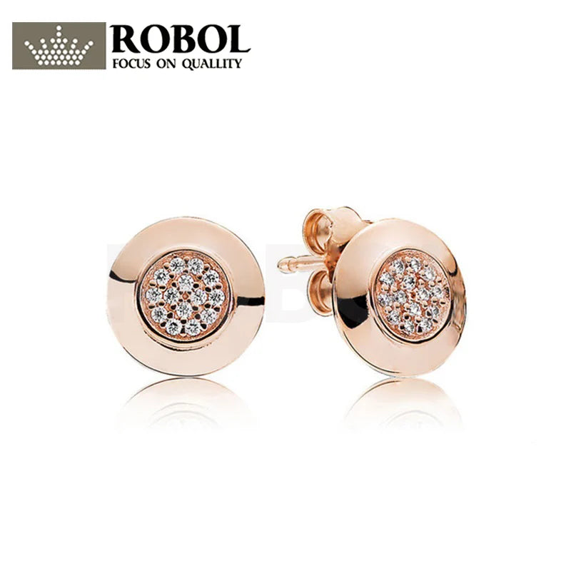 Sterling Silver Rose-colored Timeless Charm Earrings