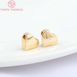20PCS 5x6MM 24K Plated Brass Heart Beads DIY Jewelry Accessories