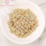6PCS 3.5x6.5MM 24K Brass Spacer Beads DIY Jewelry Accessories