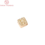 6PCS 3.5x6.5MM 24K Brass Spacer Beads DIY Jewelry Accessories