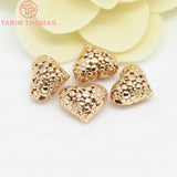 4PCS 12.5x14MM 24K Heart Spacer Beads Bracelet Beads Jewelry Accessories
