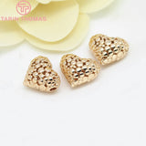 4PCS 12.5x14MM 24K Heart Spacer Beads Bracelet Beads Jewelry Accessories